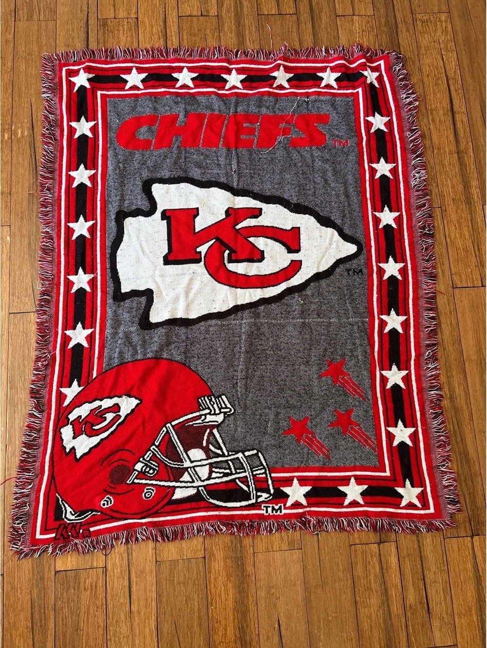 Vintage The Nortwest Company Kansas City Chiefs Tapestry Throw Blanket 44x57 NFL